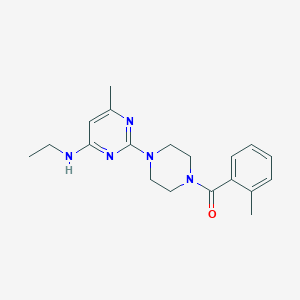 molecular formula C19H25N5O B2901386 (4-(4-(Ethylamino)-6-methylpyrimidin-2-yl)piperazin-1-yl)(o-tolyl)methanone CAS No. 923676-98-6