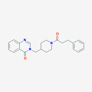 molecular formula C23H25N3O2 B2901387 3-[[1-(3-Phenylpropanoyl)piperidin-4-yl]methyl]quinazolin-4-one CAS No. 1426339-07-2