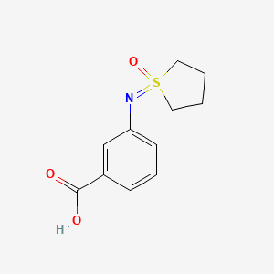 molecular formula C11H13NO3S B2901399 3-[(1-Oxo-1lambda6-thiolan-1-ylidene)amino]benzoic acid CAS No. 2059947-46-3