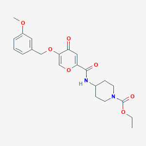 molecular formula C22H26N2O7 B2901408 ethyl 4-(5-((3-methoxybenzyl)oxy)-4-oxo-4H-pyran-2-carboxamido)piperidine-1-carboxylate CAS No. 1021210-00-3