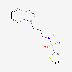molecular formula C14H15N3O2S2 B2901409 N-(3-(1H-pyrrolo[2,3-b]pyridin-1-yl)propyl)thiophene-2-sulfonamide CAS No. 1797745-44-8