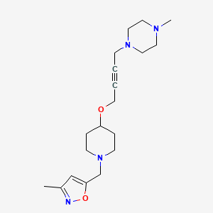 molecular formula C19H30N4O2 B2901411 1-Methyl-4-[4-({1-[(3-methyl-1,2-oxazol-5-yl)methyl]piperidin-4-yl}oxy)but-2-yn-1-yl]piperazine CAS No. 2415628-91-8