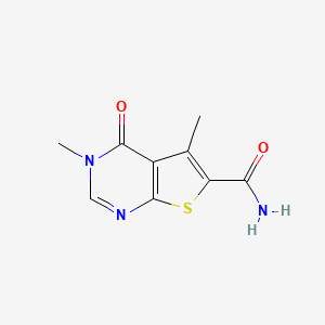 molecular formula C9H9N3O2S B2901413 3,5-Dimethyl-4-oxothieno[2,3-d]pyrimidine-6-carboxamide CAS No. 853740-50-8