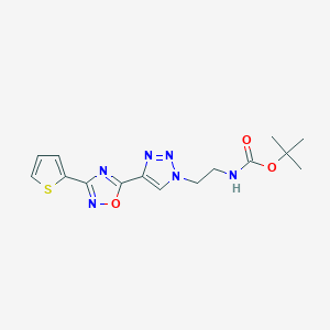 molecular formula C15H18N6O3S B2901414 5-Yl)-[1,2,3]triazol-1-yl]-ethyl}- CAS No. 2109164-56-7