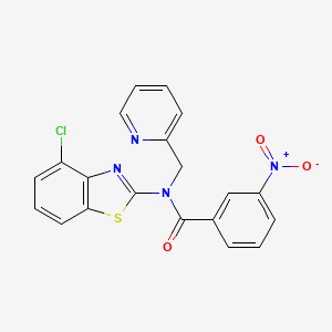 molecular formula C20H13ClN4O3S B2901416 N-(4-chlorobenzo[d]thiazol-2-yl)-3-nitro-N-(pyridin-2-ylmethyl)benzamide CAS No. 941878-13-3