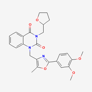 molecular formula C26H27N3O6 B2901419 1-((2-(3,4-dimethoxyphenyl)-5-methyloxazol-4-yl)methyl)-3-((tetrahydrofuran-2-yl)methyl)quinazoline-2,4(1H,3H)-dione CAS No. 1019152-46-5