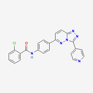 molecular formula C23H15ClN6O B2901432 2-chloro-N-(4-(3-(pyridin-4-yl)-[1,2,4]triazolo[4,3-b]pyridazin-6-yl)phenyl)benzamide CAS No. 891107-95-2