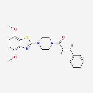 molecular formula C22H23N3O3S B2901433 (E)-1-(4-(4,7-dimethoxybenzo[d]thiazol-2-yl)piperazin-1-yl)-3-phenylprop-2-en-1-one CAS No. 897485-82-4