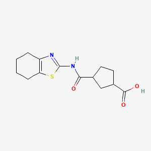 molecular formula C14H18N2O3S B2901434 3-((4,5,6,7-Tetrahydrobenzo[d]thiazol-2-yl)carbamoyl)cyclopentanecarboxylic acid CAS No. 1978428-24-8