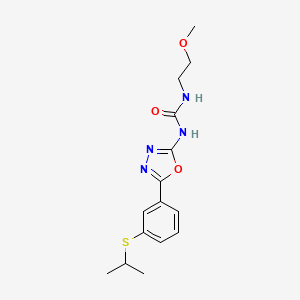 molecular formula C15H20N4O3S B2901442 1-(5-(3-(Isopropylthio)phenyl)-1,3,4-oxadiazol-2-yl)-3-(2-methoxyethyl)urea CAS No. 1286728-64-0
