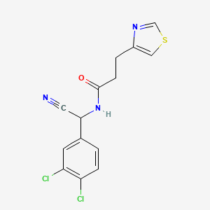 molecular formula C14H11Cl2N3OS B2901445 N-[cyano(3,4-dichlorophenyl)methyl]-3-(1,3-thiazol-4-yl)propanamide CAS No. 1355917-46-2