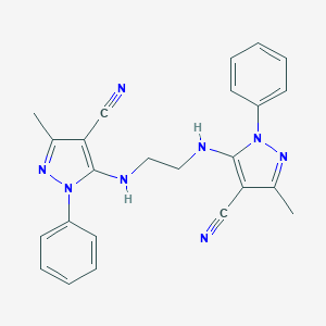 molecular formula C24H22N8 B290145 5-({2-[(4-cyano-3-methyl-1-phenyl-1H-pyrazol-5-yl)amino]ethyl}amino)-3-methyl-1-phenyl-1H-pyrazole-4-carbonitrile 