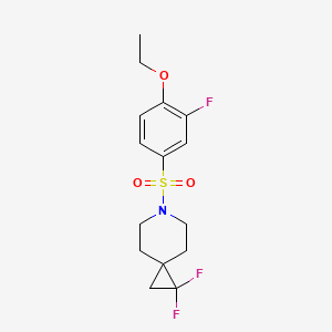 molecular formula C15H18F3NO3S B2901453 6-(4-Ethoxy-3-fluorobenzenesulfonyl)-1,1-difluoro-6-azaspiro[2.5]octane CAS No. 2097896-78-9