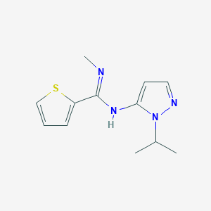 molecular formula C12H16N4S B2901466 N-methyl-N'-[1-(propan-2-yl)-1H-pyrazol-5-yl]thiophene-2-carboximidamide CAS No. 1006482-00-3