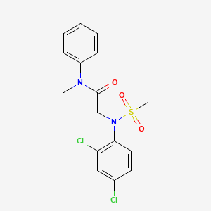 molecular formula C16H16Cl2N2O3S B2901467 2-[2,4-dichloro(methylsulfonyl)anilino]-N-methyl-N-phenylacetamide CAS No. 672951-68-7