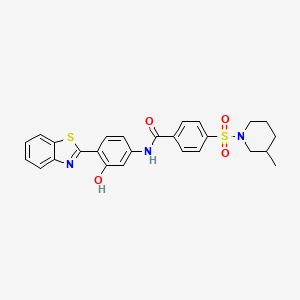 N-(4-(benzo[d]thiazol-2-yl)-3-hydroxyphenyl)-4-((3-methylpiperidin-1-yl)sulfonyl)benzamide