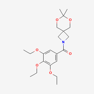 molecular formula C21H31NO6 B2901474 (7,7-Dimethyl-6,8-dioxa-2-azaspiro[3.5]nonan-2-yl)(3,4,5-triethoxyphenyl)methanone CAS No. 1396684-98-2
