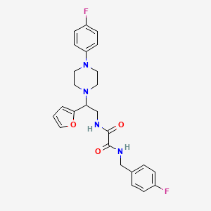 molecular formula C25H26F2N4O3 B2901477 N1-(4-fluorobenzyl)-N2-(2-(4-(4-fluorophenyl)piperazin-1-yl)-2-(furan-2-yl)ethyl)oxalamide CAS No. 877632-21-8