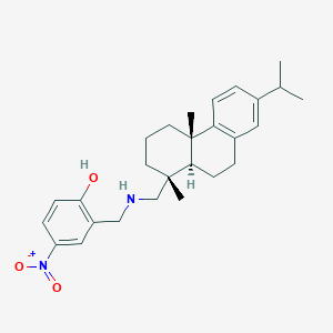 molecular formula C27H36N2O3 B290148 2-[[[(1R,4aS,10aR)-1,4a-dimethyl-7-propan-2-yl-2,3,4,9,10,10a-hexahydrophenanthren-1-yl]methylamino]methyl]-4-nitrophenol 