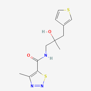molecular formula C12H15N3O2S2 B2901485 N-[2-hydroxy-2-methyl-3-(thiophen-3-yl)propyl]-4-methyl-1,2,3-thiadiazole-5-carboxamide CAS No. 2097921-27-0