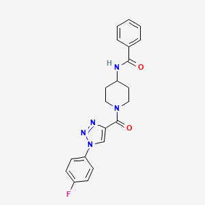 molecular formula C21H20FN5O2 B2901486 N-(1-(1-(4-fluorophenyl)-1H-1,2,3-triazole-4-carbonyl)piperidin-4-yl)benzamide CAS No. 1251550-54-5