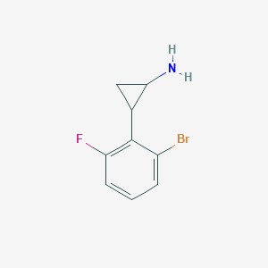 molecular formula C9H9BrFN B2901496 2-(2-Bromo-6-fluorophenyl)cyclopropan-1-amine CAS No. 1935596-62-5