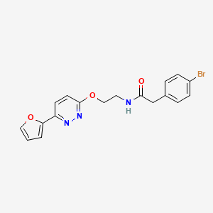 molecular formula C18H16BrN3O3 B2901503 2-(4-bromophenyl)-N-(2-((6-(furan-2-yl)pyridazin-3-yl)oxy)ethyl)acetamide CAS No. 920241-35-6