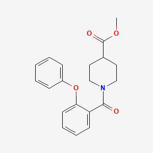 molecular formula C20H21NO4 B2901506 Methyl 1-[(2-phenoxyphenyl)carbonyl]piperidine-4-carboxylate CAS No. 349440-81-9