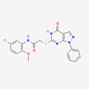 molecular formula C20H16ClN5O3S B2901507 N-(5-chloro-2-methoxyphenyl)-2-({4-oxo-1-phenyl-1H,4H,5H-pyrazolo[3,4-d]pyrimidin-6-yl}sulfanyl)acetamide CAS No. 849007-62-1