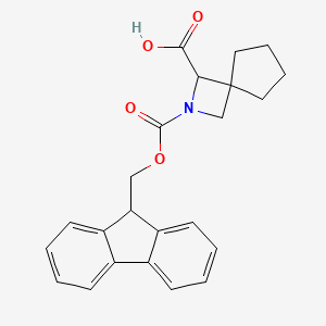 molecular formula C23H23NO4 B2901519 2-{[(9H-fluoren-9-yl)methoxy]carbonyl}-2-azaspiro[3.4]octane-1-carboxylic acid CAS No. 2137442-87-4