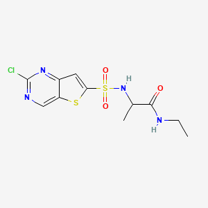 2-[(2-Chlorothieno[3,2-d]pyrimidin-6-yl)sulfonylamino]-N-ethylpropanamide