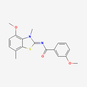 3-methoxy-N-(4-methoxy-3,7-dimethyl-1,3-benzothiazol-2-ylidene)benzamide