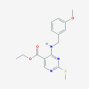 molecular formula C16H19N3O3S B290154 Ethyl 4-[(3-methoxybenzyl)amino]-2-(methylsulfanyl)-5-pyrimidinecarboxylate 