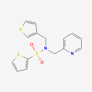 molecular formula C15H14N2O2S3 B2901543 N-(pyridin-2-ylmethyl)-N-(thiophen-3-ylmethyl)thiophene-2-sulfonamide CAS No. 1235228-44-0