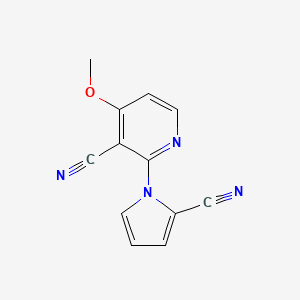 molecular formula C12H8N4O B2901546 2-(2-cyano-1H-pyrrol-1-yl)-4-methoxynicotinonitrile CAS No. 338411-83-9