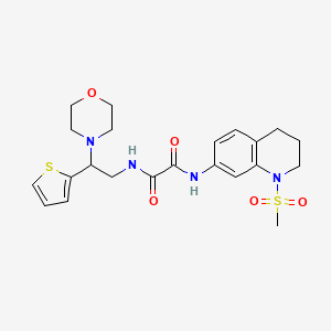 N1-(1-(methylsulfonyl)-1,2,3,4-tetrahydroquinolin-7-yl)-N2-(2-morpholino-2-(thiophen-2-yl)ethyl)oxalamide