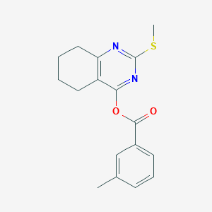 molecular formula C17H18N2O2S B2901560 2-(Methylsulfanyl)-5,6,7,8-tetrahydro-4-quinazolinyl 3-methylbenzenecarboxylate CAS No. 303987-64-6