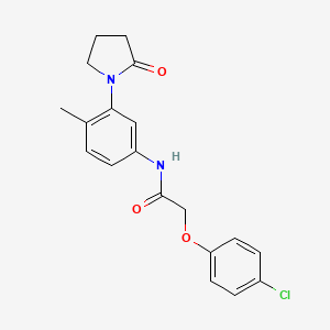 molecular formula C19H19ClN2O3 B2901567 2-(4-chlorophenoxy)-N-(4-methyl-3-(2-oxopyrrolidin-1-yl)phenyl)acetamide CAS No. 941957-17-1