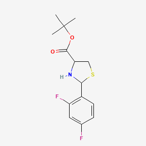 molecular formula C14H17F2NO2S B2901568 Tert-butyl 2-(2,4-difluorophenyl)-1,3-thiazolidine-4-carboxylate CAS No. 2248266-58-0