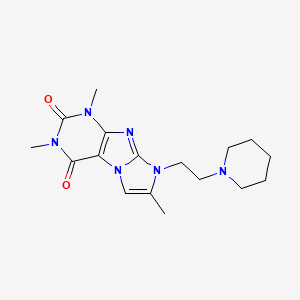 molecular formula C17H24N6O2 B2901572 2,4,7-Trimethyl-6-(2-piperidin-1-ylethyl)purino[7,8-a]imidazole-1,3-dione CAS No. 878421-45-5