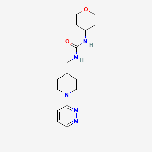 molecular formula C17H27N5O2 B2901586 1-((1-(6-methylpyridazin-3-yl)piperidin-4-yl)methyl)-3-(tetrahydro-2H-pyran-4-yl)urea CAS No. 2034499-86-8