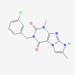 molecular formula C16H14ClN5O2 B2901588 3-(3-chlorobenzyl)-1,7-dimethyl-1H-imidazo[2,1-f]purine-2,4(3H,8H)-dione CAS No. 919031-44-0