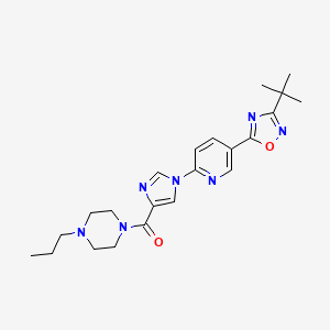 (1-{5-[3-(tert-butyl)-1,2,4-oxadiazol-5-yl]-2-pyridyl}-1H-imidazol-4-yl)(4-propylpiperazino)methanone