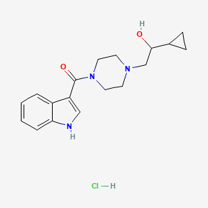 molecular formula C18H24ClN3O2 B2901594 (4-(2-cyclopropyl-2-hydroxyethyl)piperazin-1-yl)(1H-indol-3-yl)methanone hydrochloride CAS No. 1421529-09-0
