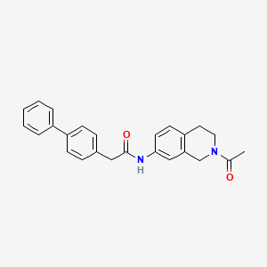 2-([1,1'-biphenyl]-4-yl)-N-(2-acetyl-1,2,3,4-tetrahydroisoquinolin-7-yl)acetamide