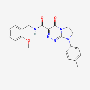 molecular formula C21H21N5O3 B2901604 N-(2-methoxybenzyl)-4-oxo-8-(p-tolyl)-4,6,7,8-tetrahydroimidazo[2,1-c][1,2,4]triazine-3-carboxamide CAS No. 946310-95-8