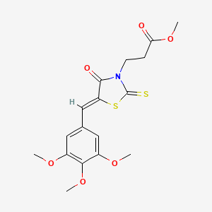 molecular formula C17H19NO6S2 B2901617 methyl 3-[(5Z)-4-oxo-2-sulfanylidene-5-[(3,4,5-trimethoxyphenyl)methylidene]-1,3-thiazolidin-3-yl]propanoate CAS No. 314751-58-1