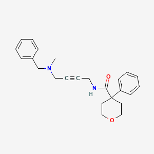 molecular formula C24H28N2O2 B2901622 N-(4-(benzyl(methyl)amino)but-2-yn-1-yl)-4-phenyltetrahydro-2H-pyran-4-carboxamide CAS No. 1396852-16-6