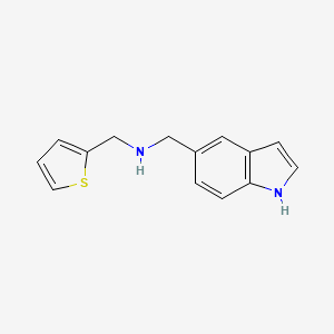molecular formula C14H14N2S B2901624 [(1H-Indol-5-yl)methyl][(thiophen-2-yl)methyl]amine CAS No. 946743-97-1