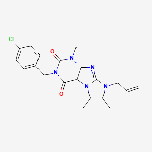 molecular formula C20H20ClN5O2 B2901635 3-[(4-chlorophenyl)methyl]-1,6,7-trimethyl-8-(prop-2-en-1-yl)-1H,2H,3H,4H,8H-imidazo[1,2-g]purine-2,4-dione CAS No. 878720-44-6